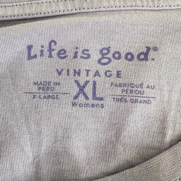Life is Good Womens Long Sleeve Tee XL Purple Scoop Neck Ski Graphic - Picture 5 of 6